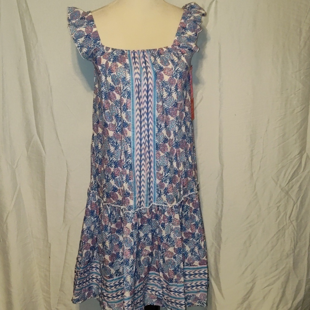 Simply Southern Blue And Pink Pineapple Sun Dress Small